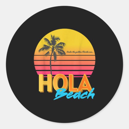 Hola Stranden Zomervakantie Ronde Sticker (Voorkant)