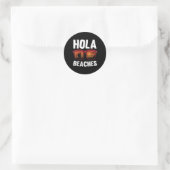 Hola strandt Funny Summer Beach Vacking Ronde Sticker (Tas)