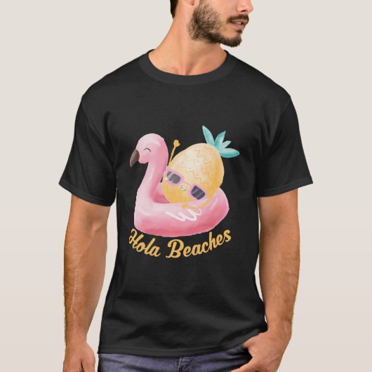 Hola strandt Funny Summer Break Aloha Pineapple Su T-shirt (Voorkant)