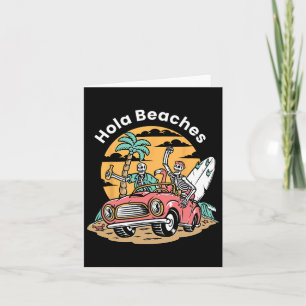 Hola strandt Funny Summer Vacation Skeleton Coffin Kaart