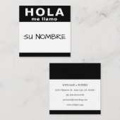 hola su nombre vierkant vierkante visitekaartje (Voorkant / Achterkant)