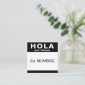 hola su nombre vierkant vierkante visitekaartje (Staand voorkant)