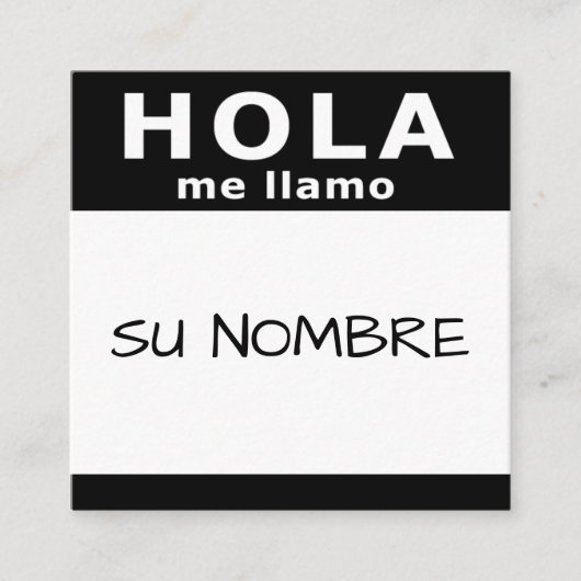 hola su nombre vierkant vierkante visitekaartje (Voorkant)