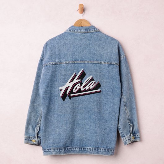 Hola tekstontwerp denim jacket (Hangar)