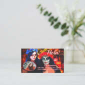 Hola Vallarta Catrinas 1718 QR Code Calling Card Visitekaartje (Staand voorkant)