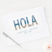 Hola Welkom Mexico Beach Foto bruiloft Rechthoekige Sticker (Envelop)