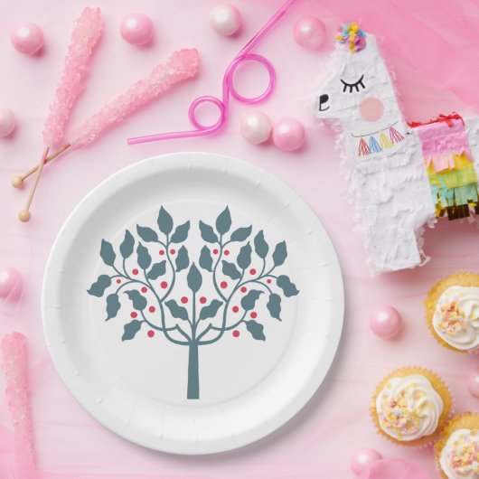 holbeiboom papieren bordje (Feest)