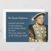 Holbein Portrait of Henry VIII King of England Menu (Voorkant / Achterkant)