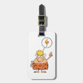 Holbewoner Denkt aan Vuurstok Bagagelabel (Voorkant verticaal)