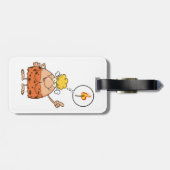 Holbewoner Denkt aan Vuurstok Bagagelabel (Achterkant horizontaal)