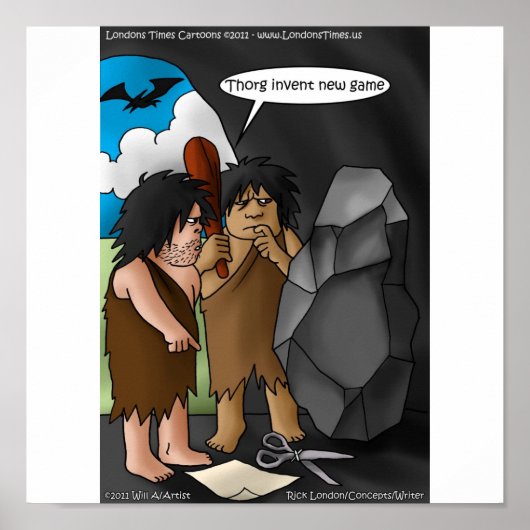 Holbewoner Uitvinding Grappige Posters (Voorkant)