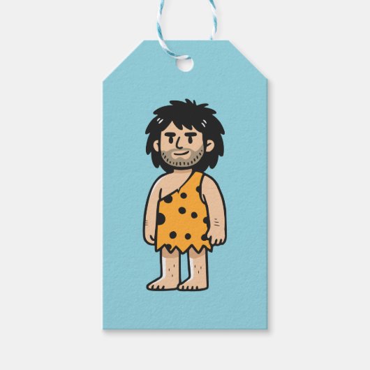 Holbewoner van de Throk-grot Cadeaulabel (Voorkant)