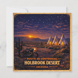 Holbrook Arizona 100 Jaar Woestijn Wigwam Nacht Kaart