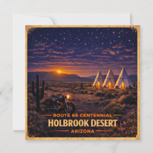 Holbrook Arizona 100 Jaar Woestijn Wigwam Nacht Kaart