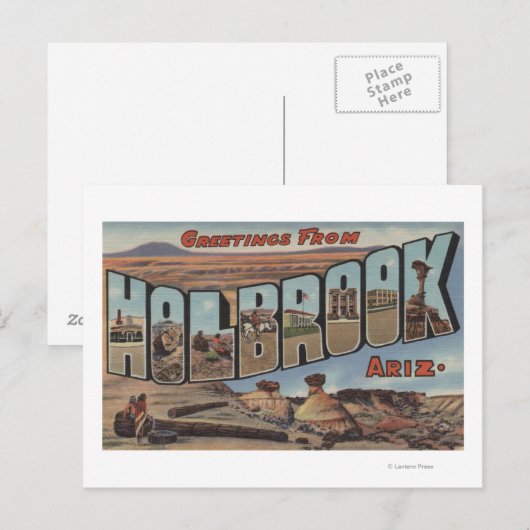 Holbrook, Arizona - Grote letterscènes Briefkaart (Voorkant / Achterkant)
