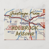 Holbrook AZ  Map Briefkaart (Voorkant)