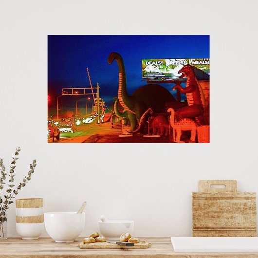 Holbrook Dinosaurs-Rte 66 Poster (Keuken)