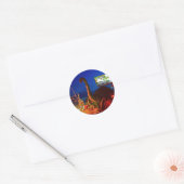 Holbrook Dinosaurs-Rte 66 Ronde Sticker (Envelop)