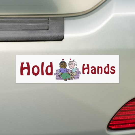 HOLD HANDS bumpersticker (Op auto)