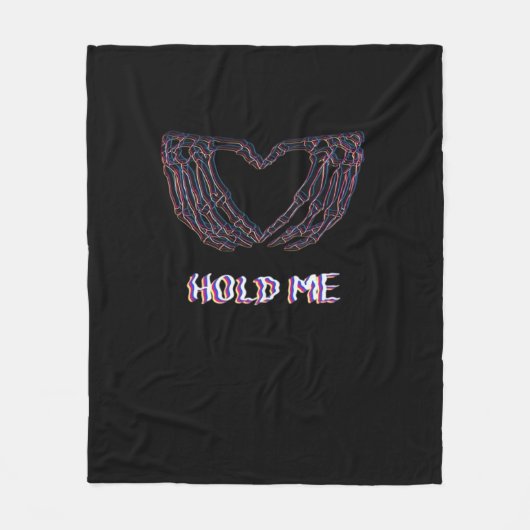 Hold Me Classic - Skeleton Hand Heart Fleece Deken (Voorkant)