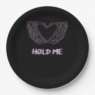 Hold Me Classic - Skeleton Hand Heart Papieren Bordje