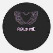 Hold Me Classic - Skeleton Hand Heart Ronde Sticker (Voorkant)