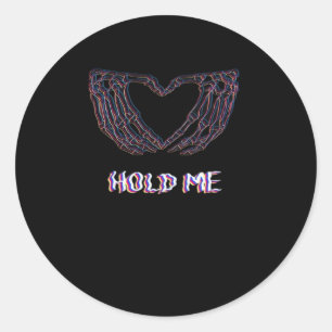 Hold Me Classic - Skeleton Hand Heart Ronde Sticker