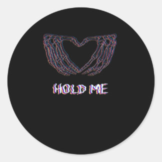 Hold Me Classic - Skeleton Hand Heart Ronde Sticker