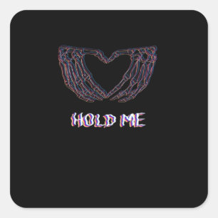 Hold Me Classic - Skeleton Hand Heart Vierkante Sticker