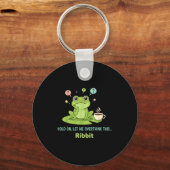 Hold On Let Me Overthink This Frog Ribbit Sleutelhanger (Voorkant)