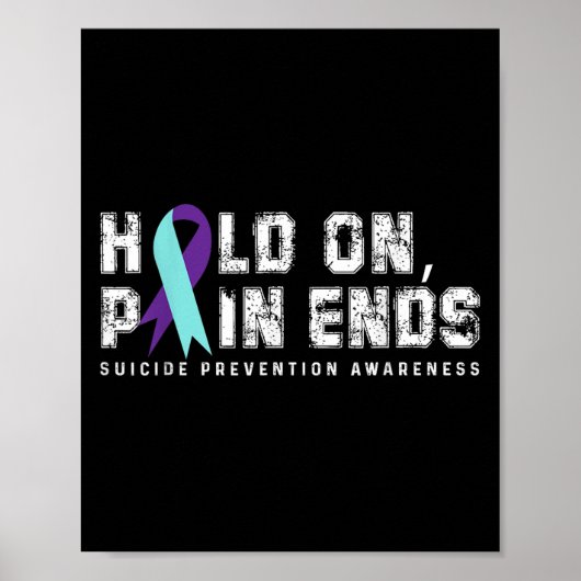 Hold On Pain beëindigt zelfmoordpreventie en bewus Poster (Voorkant)