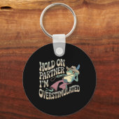Hold On Partner Cowboy Frog Ik ben overprikkeld Sleutelhanger (Voorkant)