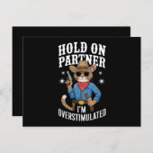 Hold On Partner Ik ben overprikkeld Retro Western Briefkaart (Voorkant / Achterkant)