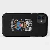 Hold On Partner Ik ben overprikkeld Retro Western Case-Mate iPhone Case (Achterkant (horizontaal))
