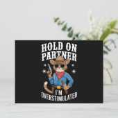 Hold On Partner Ik ben overprikkeld Retro Western Kaart (Staand voorkant)