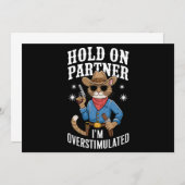 Hold On Partner Ik ben overprikkeld Retro Western Kaart (Voorkant / Achterkant)