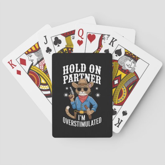 Hold On Partner Ik ben overprikkeld Retro Western Pokerkaarten (Achterkant)