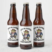 Hold On Partner Ik ben overprikkelde cowboykikker Bier Etiket (Flessen)