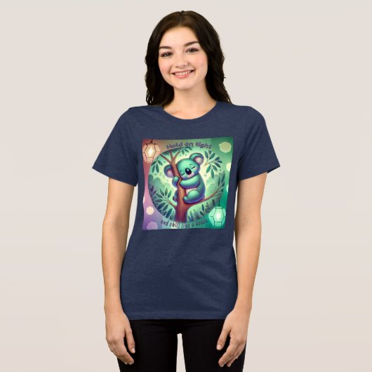 Hold On Tight - Chill Like a Koala Tri-Blend Shirt (Voorkant volledig)