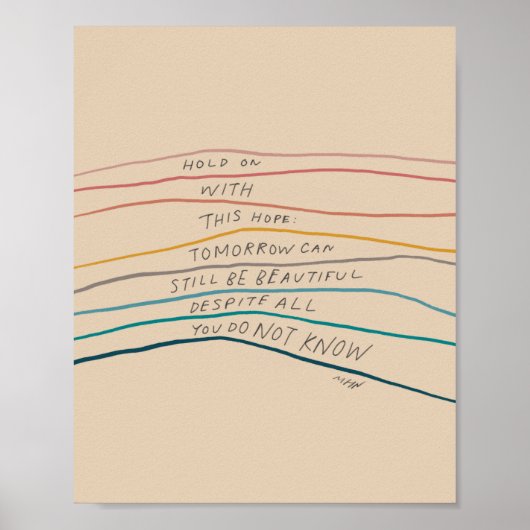 Hold on with hope - inspirational quote poster (Voorkant)