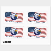 Hold The Line, Amerikaanse vlag en adelaar Rechthoekige Sticker (Vel)
