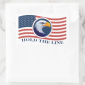 Hold The Line, Amerikaanse vlag en adelaar Rechthoekige Sticker (Tas)