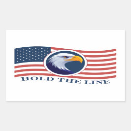 Hold The Line, Amerikaanse vlag en adelaar Rechthoekige Sticker