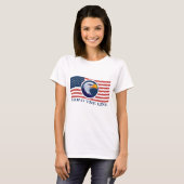 Hold The Line, Amerikaanse vlag en adelaar T-shirt (Voorkant volledig)