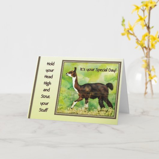 Hold Your Head High & Strut Your Stuff  Kaart (Gele Bloem)