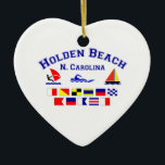 Holden Beach Nc Signal Flags Keramisch Ornament<br><div class="desc">Dit originele Holden Beach,  North Carolina (gesponnen in maritieme vlaggen) ontwerp is een van de vele aangepaste creaties van de VS door Worldshop.</div>