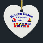Holden Beach Nc Signal Flags Keramisch Ornament<br><div class="desc">Dit originele Holden Beach,  North Carolina (gesponnen in maritieme vlaggen) ontwerp is een van de vele aangepaste creaties van de VS door Worldshop.</div>