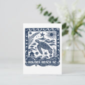 Holden Beach NC Zee Schildpad Kunst Briefkaart (Staand voorkant)