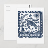Holden Beach NC Zee Schildpad Kunst Briefkaart (Voorkant / Achterkant)