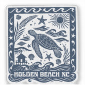 Holden Beach NC Zee Schildpad Kunst Sticker (Voorkant)